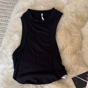 ARE YOU AM I Black Tank Top